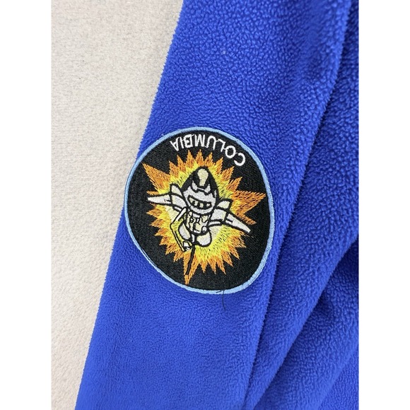 Chemistry Men's Sz L Blue NASA USA Flag Sleeve Patches 1/4 Zip Fleece Sweater - Picture 6 of 11